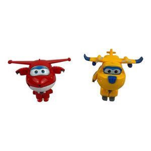 Super Wings Transform-A-Bots Transforming Toy Airplane Lot of 2 Donnie & Jett 2"